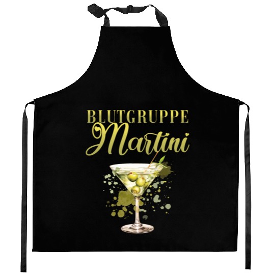 Blutgruppe Martini Cocktail Bartender Kitchen Aprons