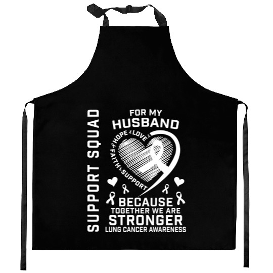 I Wear White Support Husband Lung Cancer Awareness Kitchen Aprons