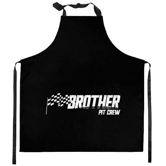 Pit Crew Brother Race Birthday Family Race Brother Kitchen Aprons
