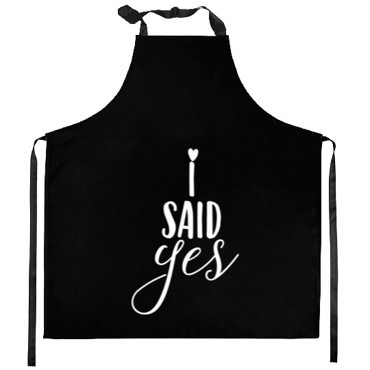 Bride Said Yes Wedding Engagement Bachelorette Kitchen Aprons