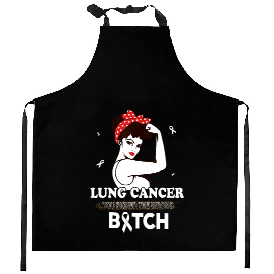 Lung Cancer You Picked The Wrong Bitch Funny Gifts Kitchen Aprons