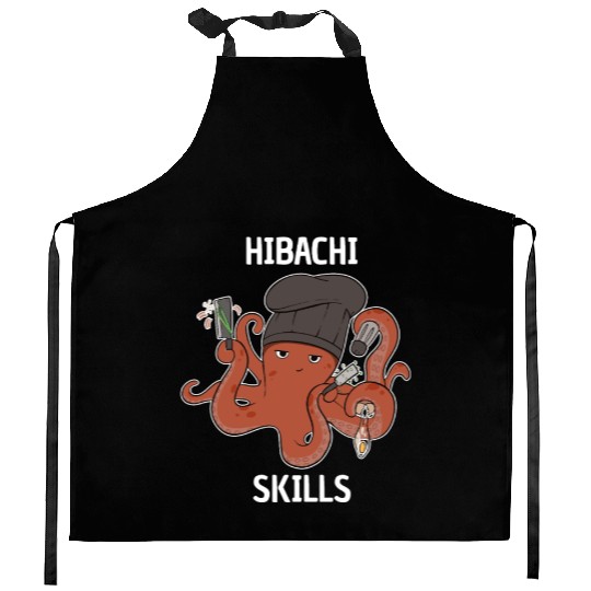 Hibachi Skills Chef Squid Octopus Kitchen Aprons