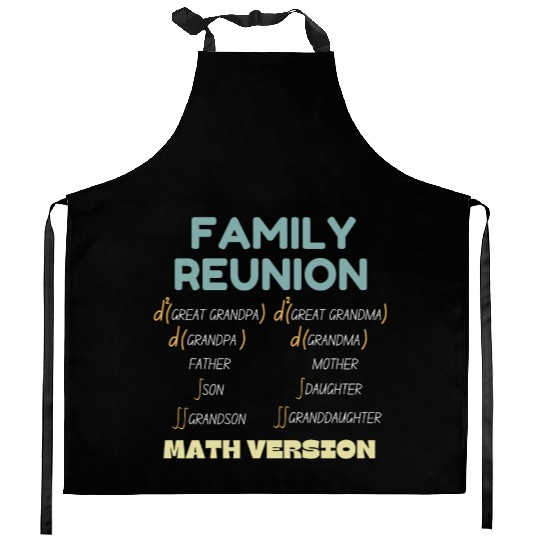 Family reunion funny math equation family members Kitchen Aprons
