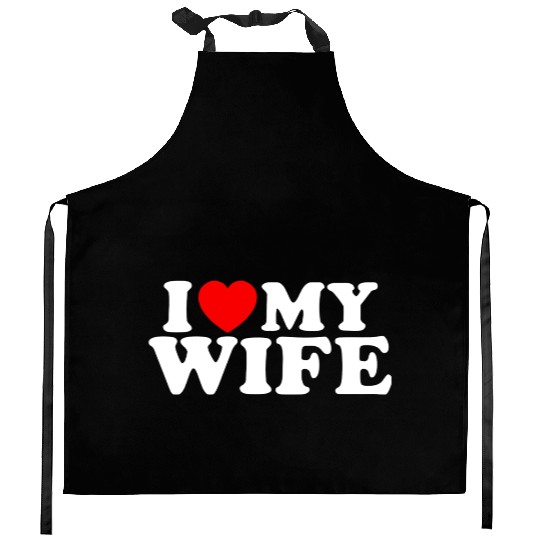 I Love My Wife Funny Husband Novelty Mens Kitchen Aprons