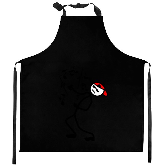 Air guitar player Kitchen Aprons