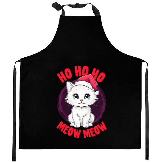 Ho Ho Ho, Meow Meow: Cute Christmas Cat Kitchen Aprons