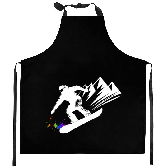 Snowboard Snowboarder Snowboarding Winter Sports Kitchen Aprons