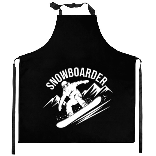 Snowboard Snowboarder Snowboarding Winter Sports Kitchen Aprons