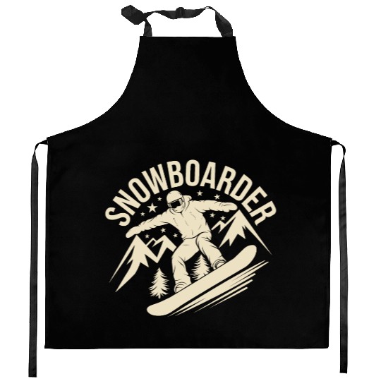 Snowboard Snowboarder Snowboarding Winter Sports Kitchen Aprons