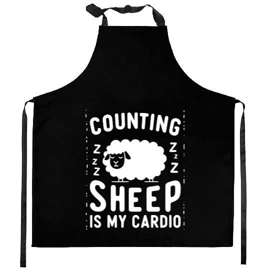 Counting Sheep is My Cardio Kitchen Aprons
