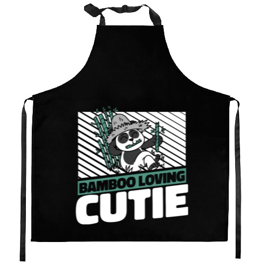 Bamboo Loving Cutie Panda Bear Friend Giant Panda Kitchen Aprons