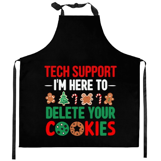 Tech Support Christmas Cookies Women Men Funny Kitchen Aprons