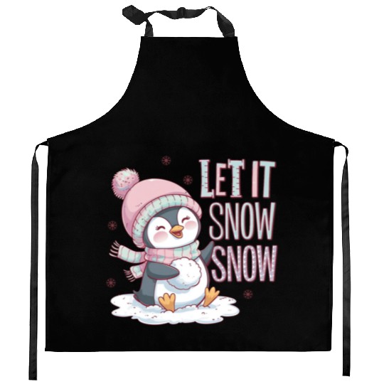Let It Snow Snow, Christmas Snowman Kitchen Aprons
