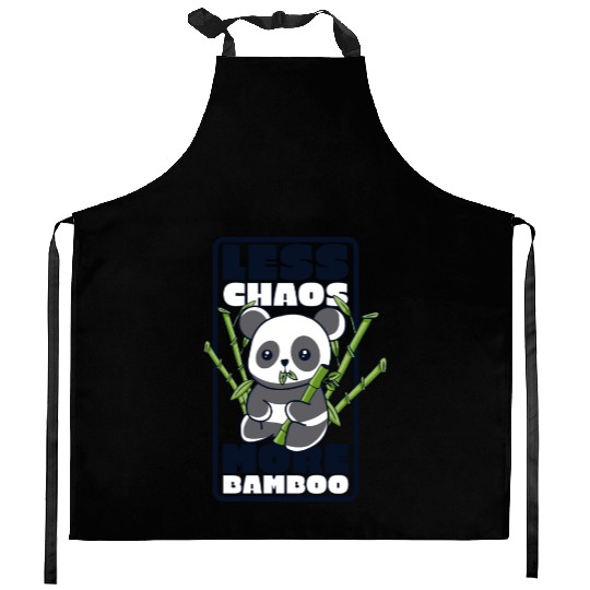 Less Chaos More Bamboo Panda Bear Friend Lover Kitchen Aprons