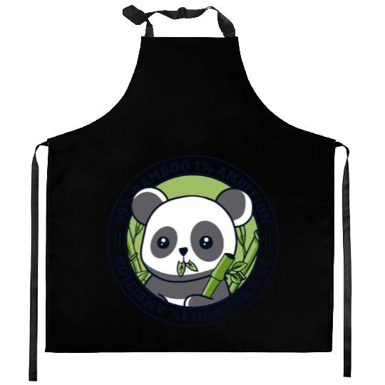 99% Bamboo 1% Ambition Panda Bear Friend Lover Kitchen Aprons