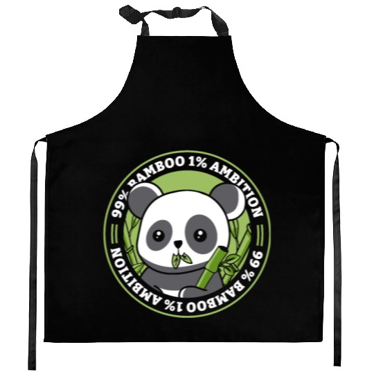 99% Bamboo 1% Ambition Panda Bear Friend Lover Kitchen Aprons