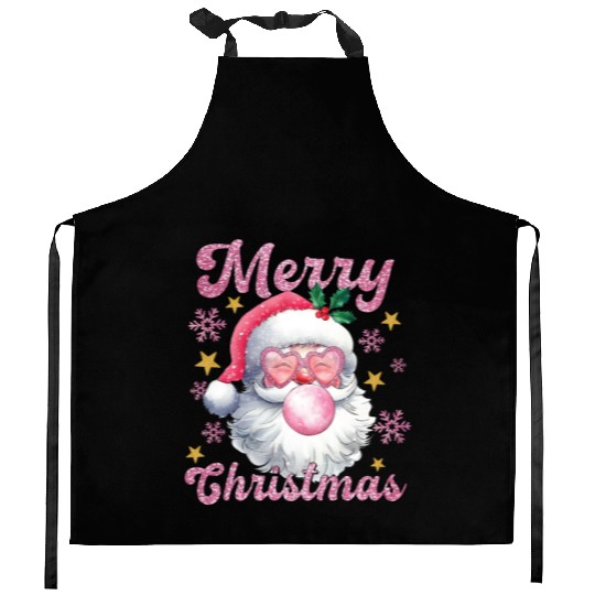 Merry Christmas, Christmas Vingtage, Preppy Santa Kitchen Aprons