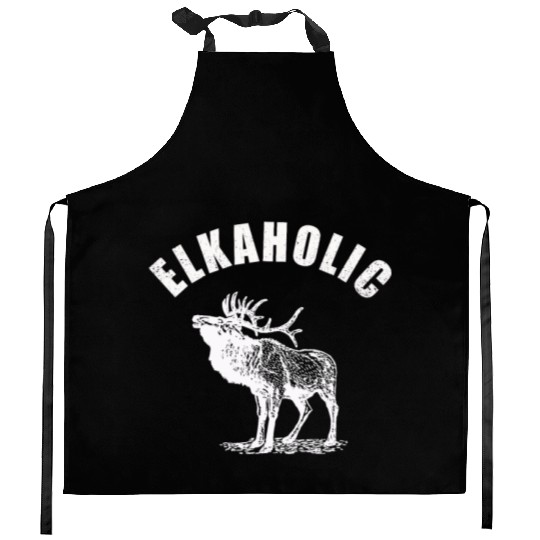 Elk Hunting Elkaholic Hunters Kitchen Aprons