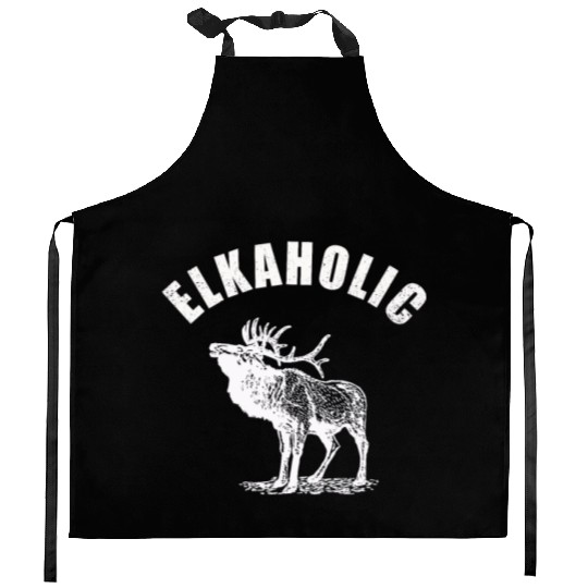 Elk Hunting Elkaholic Hunters Kitchen Aprons