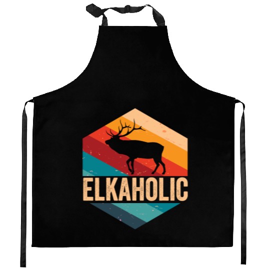 Elk Hunting Elkaholic Hunters Kitchen Aprons