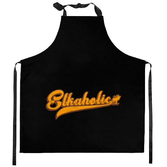 Elk Hunting Elkaholic Hunters Kitchen Aprons