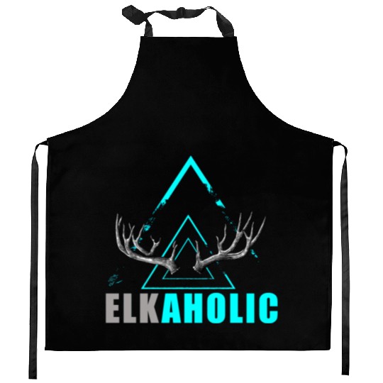 Elk Hunting Elkaholic Hunters Kitchen Aprons