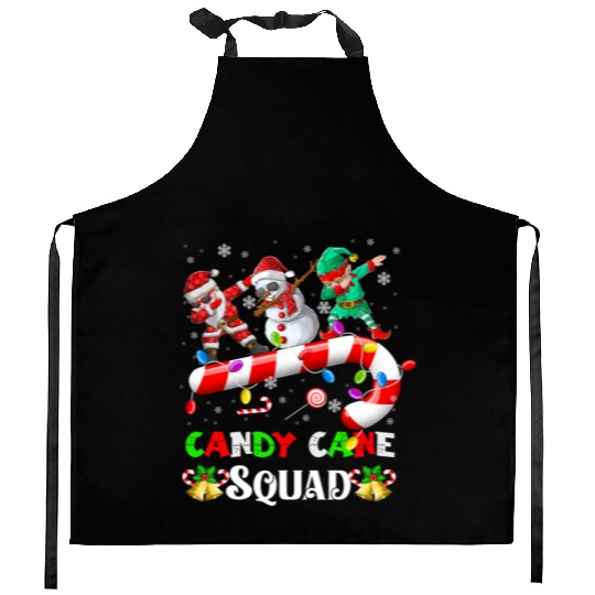 Dabbing Santa Elf Snowman Candy Cane Christmas Kitchen Aprons