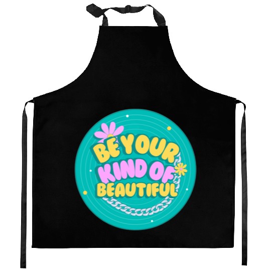 Green and Yellow Creative Retro Quotes Kitchen Aprons