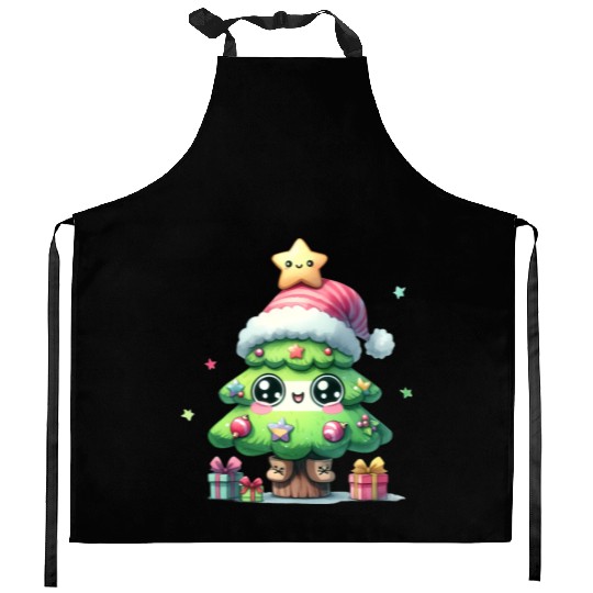 Christmas Tree, Merry Christmas Kitchen Aprons