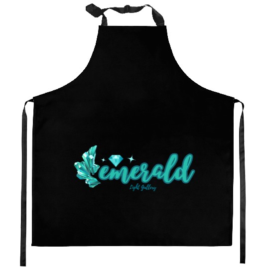 Emerald gemstone jewel Kitchen Aprons