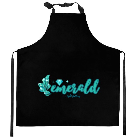 Emerald gemstone jewel Kitchen Aprons
