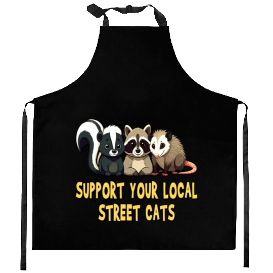 Support Your Local Street Cats - Raccoon, Opossum Kitchen Aprons