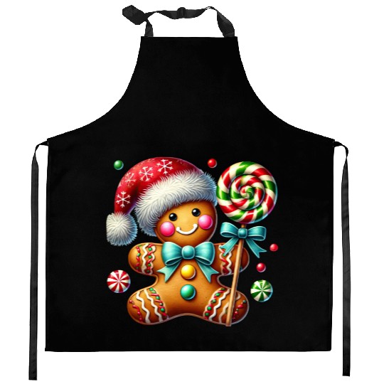 Gingerbread Christmas, Merry Christmas, Candy Kitchen Aprons