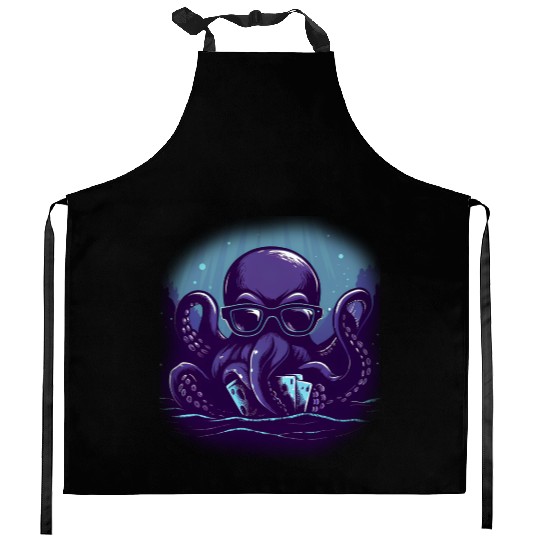 Blue Smart Octopus Kitchen Aprons