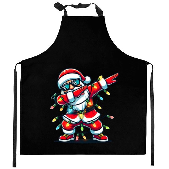 Dabbing Santa Christmas Kitchen Aprons