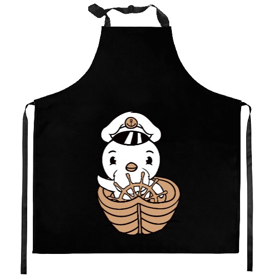 Little Bird Duck Boat Captain Funny Cute Sweet Fun Kitchen Aprons