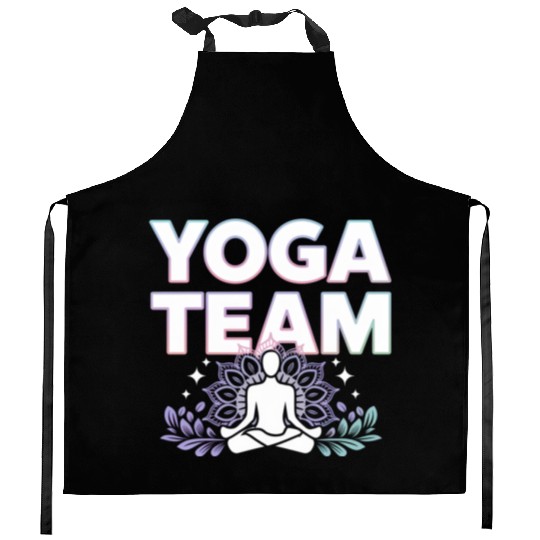 Meditative Lifestyle Yoga Enthusiasts Icon Design Kitchen Aprons