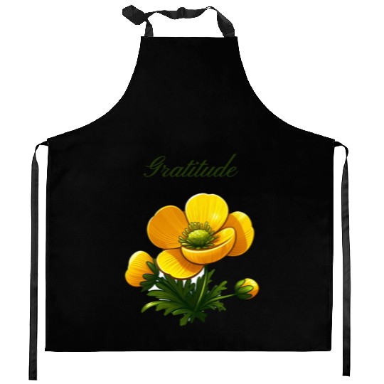 Buttercup Bliss: A Symbol of Gratitude and Cheer Kitchen Aprons