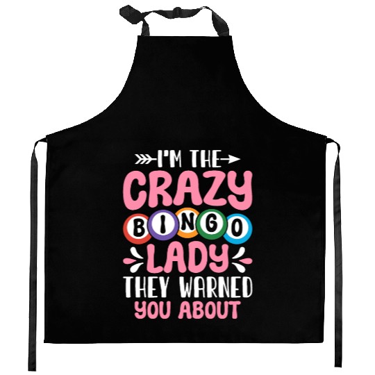 Crazy Bingo Lady Bingo Cards Bingo Game Lover Kitchen Aprons