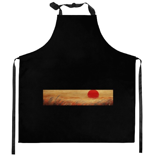 Sunset Serenity: Susuki Fields in Twilight Kitchen Aprons