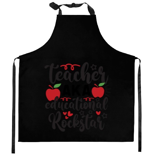 Teacher AKA education rockstar Kitchen Aprons