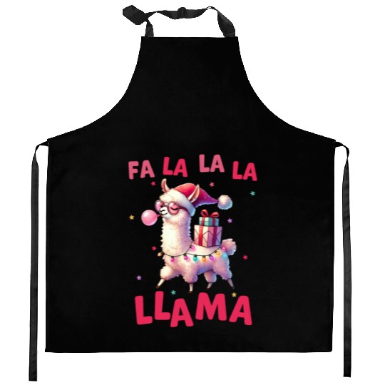 Fa La La La Llama, Merry Christmas Kitchen Aprons