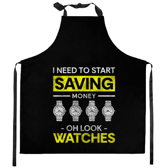 Clock Luxury Swiss Old School Kitchen Aprons