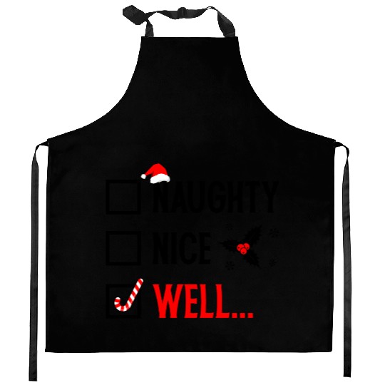 Naughty or Nice Funny Christmas Kitchen Aprons