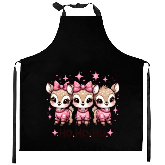 Ho Ho Ho Christmas Cute Baby Deer Kitchen Aprons