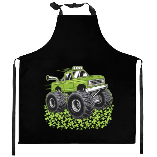 Boys St Patricks Day Toddler Lucky Monster Truck Kitchen Aprons