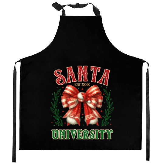 Santa University Christmas, Merry Christmas Kitchen Aprons