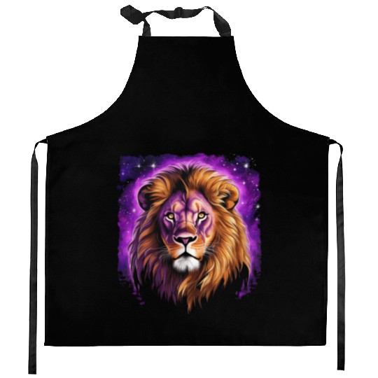 Starry Night Kitchen Aprons design of lion Rembrandt style
