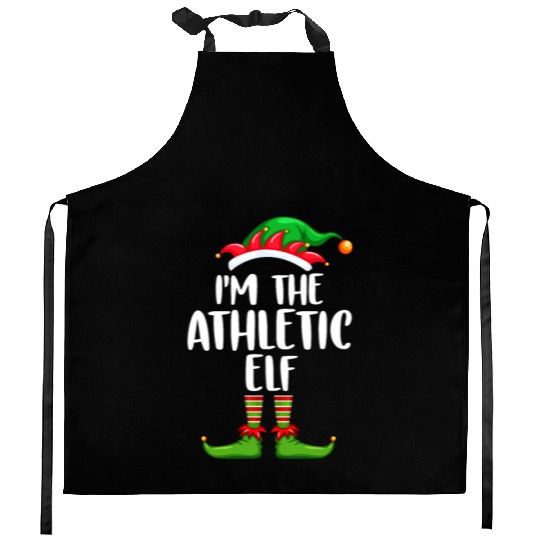 I'm The Athletic Elf Kitchen Aprons Matching Family