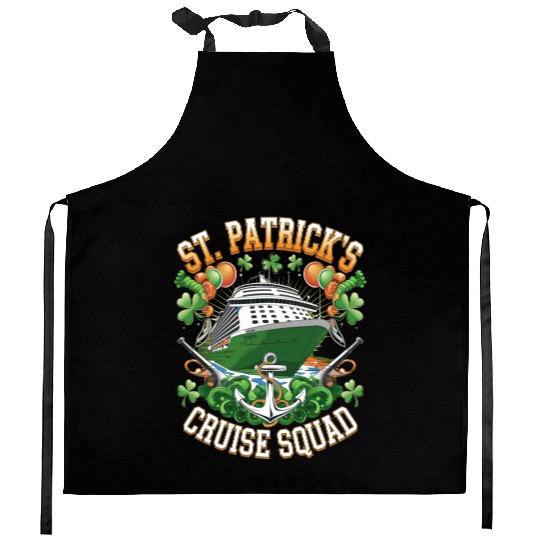 St Patrick's Day Cruise Squad 2025 Family Matching Kitchen Aprons
